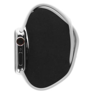 Apple Watch Series 7 Acciaio Inox argento 41mm Cinturino Sport bianco (GPS + Cellular)