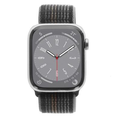 Apple Watch Series 8 Acciaio Inox argento 45mm Sport Loop mezzanotte (GPS + Cellular) - Ricondizionato - Come nuovo - Grade A+