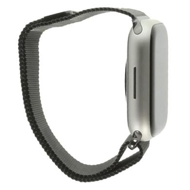Apple Watch Series 8 Aluminium lumière stellaire 45mm Bracelet à maille Milanaise graphite (GPS + Cellular)
