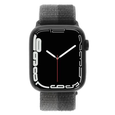 Apple Watch Series 7 Caja de aluminio medianoche 45mm Sport Loop tornado/gris (GPS + Celular)