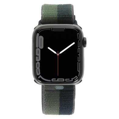 Apple Watch Series 7 Edelstahlgehäuse graphit 45mm Sport Loop abyssblau/moosgrün (GPS + Cellular)