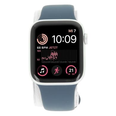 Apple Watch SE 2 Aluminiumgehäuse silber 44mm Sportarmband sturmblau M/L (GPS)