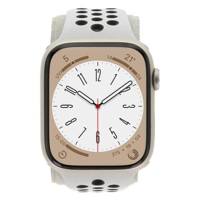 Apple Watch Series 8 Alluminio galassia 45mm Nike Cinturino Sport platino/nero (GPS + Cellular) - Ricondizionato - buono - Grade B