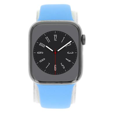 Apple Watch Series 7 Acciaio inossidabile grafite 45mm Cinturino Sport azzurro (GPS + Cellular)