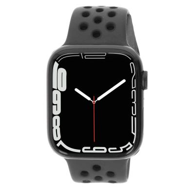 Apple Watch Series 7 Alluminio mezzanotte 45mm Nike Cinturino Sport antracite/nero (GPS + Cellular)