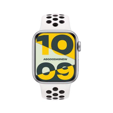 Apple Watch Series 8 GPS 41mm Aluminio plata Correa Nike deportiva blanco/negro - Reacondicionado: buen estado | 30 meses de garantía | Envío gratuito