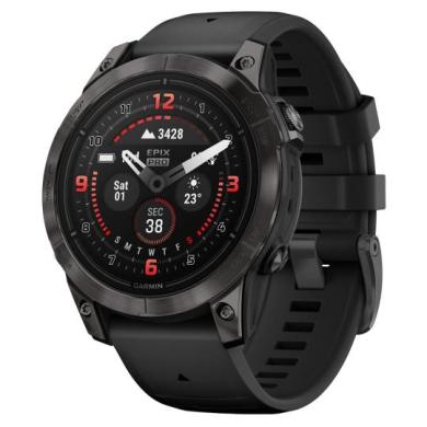 Garmin Epix Pro (Gen 2) Sapphire 51mm negro/gris carbón Titan QuickFit-Pulsera de silicona (010-02804-01) - Reacondicionado: como nuevo | 30 meses de garantía | Envío gratuito