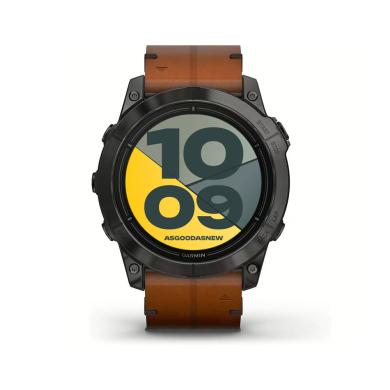 Garmin Epix Pro (Gen 2) Sapphire 51mm nero/titanio grigio carbone  DLC cinturino Chestnut Leather (010-02804-30) - Ricondizionato - ottimo - Grade A