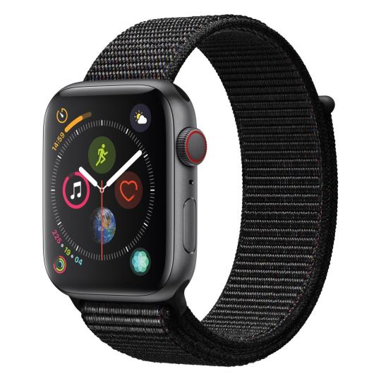 Apple Watch Series 4 GPS + Cellular 44mm aluminio gris correa Loop deportiva negro