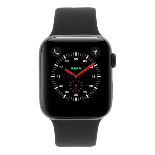 Apple Watch Series 4 GPS Cellular 44mm Edelstahl schwarz Sportarmband schwarz