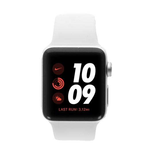 Apple Watch Series 3 Nike GPS Cellular 38mm Aluminium silber Sportarmband weiB kaufen asgoodasnew