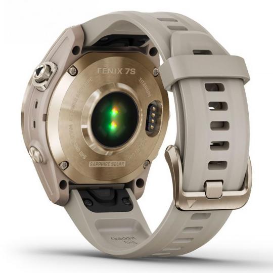Garmin Fenix 7S Sapphire Solar 42mm or crème titane/beige (010-02539-21)