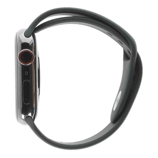Apple Watch Series 7 GPS + Cellular 45mm Acier inoxydable graphite Bracelet Sport noir