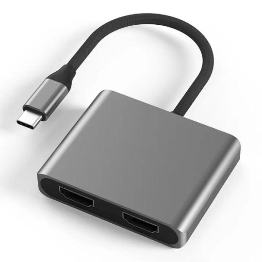 USB-C Hub 2 in 1 -ID19974 grau