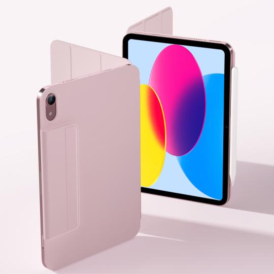 Étui Magnétique Pour IPad 11ème Génération 2025 / IPad 10ème Génération 2022 - Support Triple, Fin Et Léger - Rose