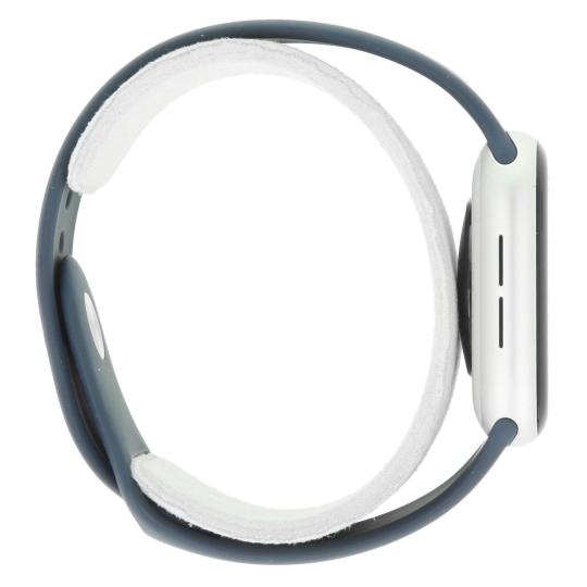 Apple Watch SE 2 GPS 44mm Aluminium silber Sportarmband sturmblau M/L