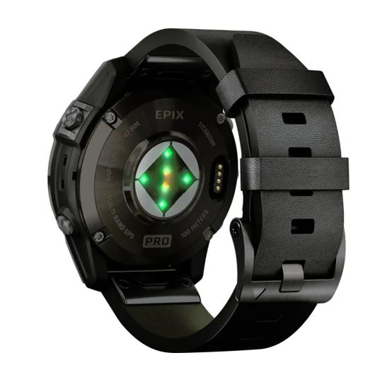 Garmin Epix (Gen 2) Sapphire 47mm schwarz/schiefergrau Titan QuickFit-Lederarmband braun (010-02582-30)