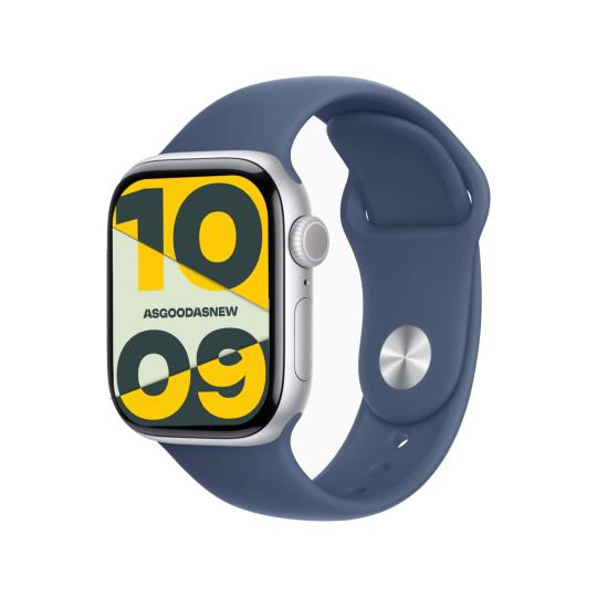 Apple Watch Series 10 GPS + Cellular 46mm Aluminium silber Sportarmband denim S/M