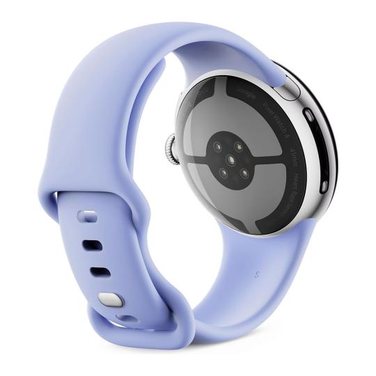 Google Pixel Watch 4 argento lucido 41mm Cinturino sport lilla (Wi-Fi)