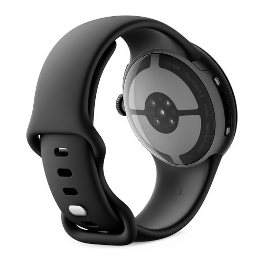 Google Pixel Watch 4 nero opaco 45mm Cinturino sport nero ossidiana (LTE)