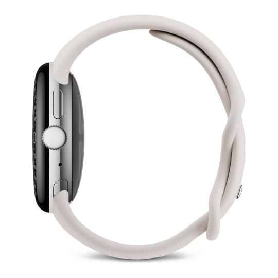 Google Pixel Watch 4 polished silver 41mm Sportarmband porcelain (LTE)