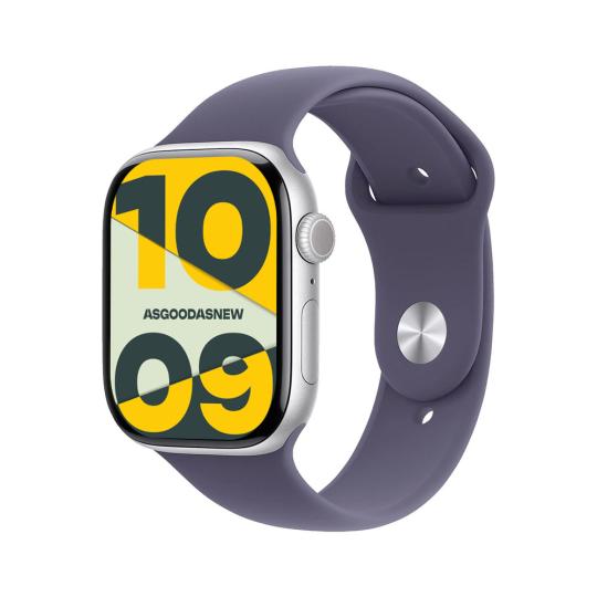 Apple Watch Series 11 GPS + Cellular 46mm Aluminium argent Bracelet sport brume violette M/L