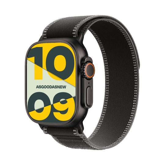 Apple Watch Ultra 3 GPS + Cellular 49mm titanio negro Correa loop trail negro gris carbón S/M