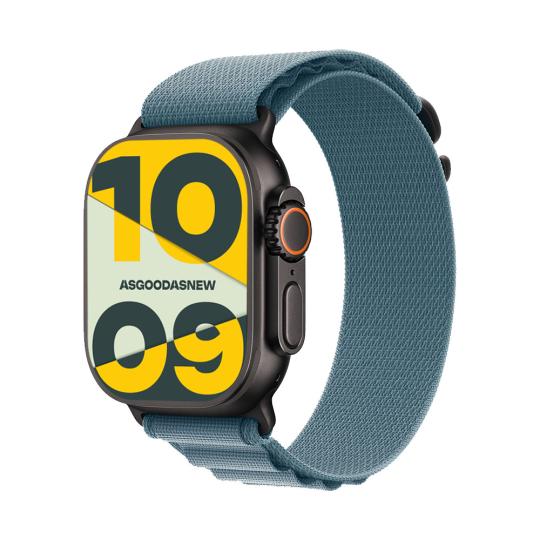 Apple Watch Ultra 3 GPS + Cellular 49mm titane noir Alpine Loop bleu clair L
