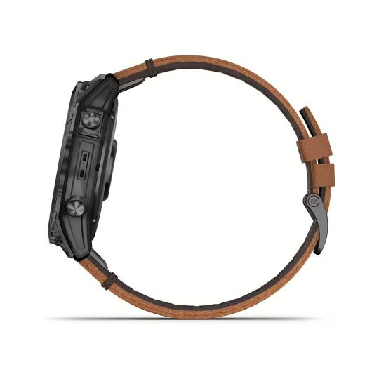 Garmin Epix Pro (Gen 2) Sapphire 51mm nero/titanio grigio carbone  DLC cinturino Chestnut Leather (010-02804-30)