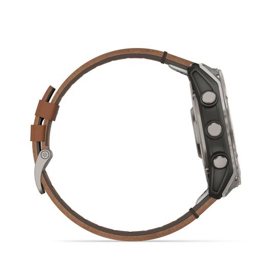 Garmin Fenix 8 AMOLED Sapphire 51mm graphit/titanium titan Leder-Armband braun (010-02905-40)