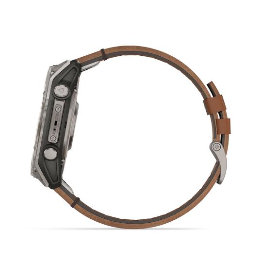Garmin Fenix 8 AMOLED Sapphire 51mm graphit/titanium titan Leder-Armband braun (010-02905-40)