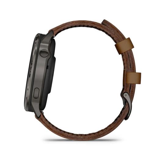 Garmin Venu 4 45mm schwarz/schiefergrau Leder-Armband marron (010-03014-03)