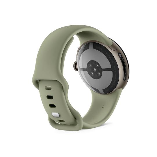 Google Pixel Watch 5 pirita satinada 45mm Correa deportiva oliva (LTE) 64GB