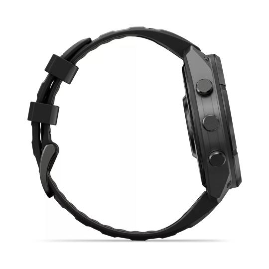 Garmin Fenix 9 Pro inReach 47mm gris charbon DLC titane avec Bracelet en silicone noir/gris (010-04336-11) 64Go