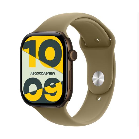 Apple Watch Series 12 GPS + Cellular 46mm Aluminium dunkelbronze Sportarmband oliv M/L 64GB