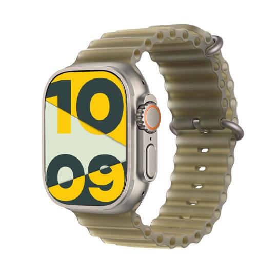 Apple Watch Ultra 4 GPS + Cellular 49mm Titan natur Ocean Armband halbtransparentes seegrasgrün 64GB