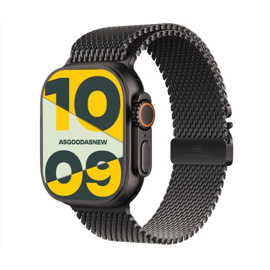 Apple Watch Ultra 4 GPS + Cellular 49mm titanio nero cinturino in maglia milanese nero M 64GB