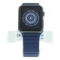 Apple Watch Sport (Gen. 1) 42mm Aluminiumgehäuse Spacegrau mit Lederarmband mit Schlaufe Blau Aluminium Spacegrau gut