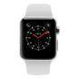 Apple Watch Series 3 Edelstahlgehäuse 38mm silber mit Sportarmband weiss (GPS + Cellular) edelstahl silber