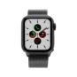 Apple Watch Series 5 GPS + Cellular 40mm acier inoxydable noir bracelet milanais noir