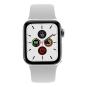 Apple Watch Series 5 Edelstahlgehäuse silber 40mm mit Sportarmband weiß (GPS + Cellular) silber
