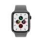 Apple Watch Series 5 Edelstahlgehäuse schwarz 44 mm mit Sportarmband piniengrün (GPS + Cellular) schwarz