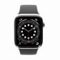 Apple Watch Series 6 GPS + Cellular 44mm acero inox plateado correa deportiva negro