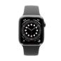 Apple Watch Series 6 Edelstahlgehäuse graphit 44 mm mit Sportarmband schwarz (GPS + Cellular) graphit