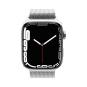 Apple Watch Series 7 Edelstahlgehäuse silber 45mm Milanaise-Armband silber (GPS + Cellular) 24 Monate mieten gut