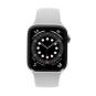 Apple Watch Series 6 Edelstahlgehäuse silber 44mm mit Sportarmband weiß (GPS + Cellular) weiß