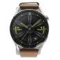 Huawei Watch GT3 46mm argent bracelet cuir marron