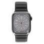 Apple Watch Series 8 Acier Inox argent 45mm Bracelet en cuir avec extrémité minuit S/M (GPS + Cellular)