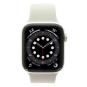 Apple Watch Series 6 Edelstahlgehäuse graphit 44mm Lederarmband mit Endstück mitternacht S/M (GPS + Cellular)